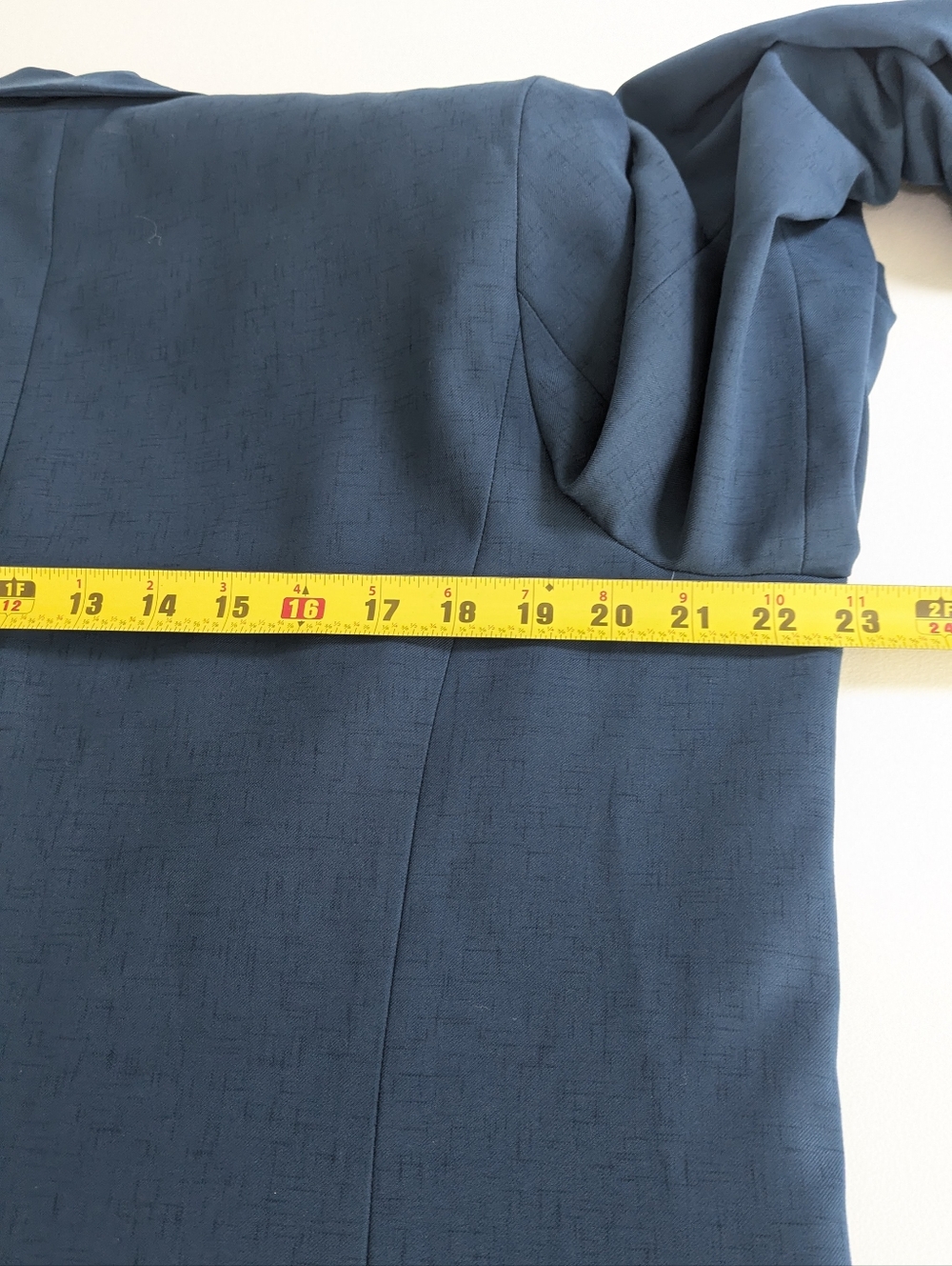 DKNY Women Blazer Jacket Teal Size 14 Gold Logo 3/4 Sleeves Classic Business EUC - Picture 11 of 13
